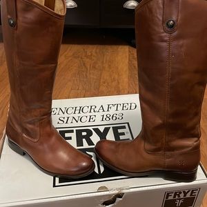 FRYE Melissa Button Cognac Boot size 7.5. Worn twice. EUC